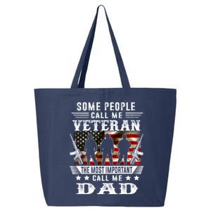 Proud Dad Veteran American Flag Gifts VeteranS Day Fathers 25L Jumbo Tote