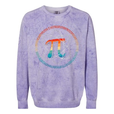 PI Day Vintage Retro Atom Pi Math Geek Science Lovers Colorblast Crewneck Sweatshirt