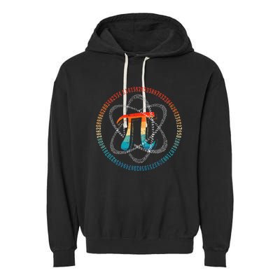 PI Day Vintage Retro Atom Pi Math Geek Science Lovers Garment-Dyed Fleece Hoodie