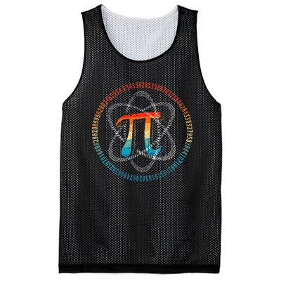 PI Day Vintage Retro Atom Pi Math Geek Science Lovers Mesh Reversible Basketball Jersey Tank