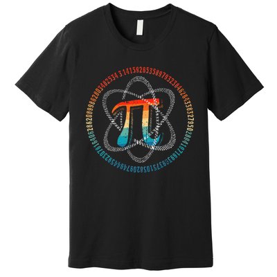 PI Day Vintage Retro Atom Pi Math Geek Science Lovers Premium T-Shirt