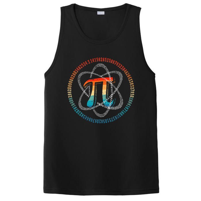 PI Day Vintage Retro Atom Pi Math Geek Science Lovers PosiCharge Competitor Tank