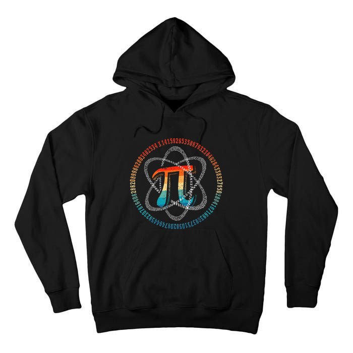 PI Day Vintage Retro Atom Pi Math Geek Science Lovers Tall Hoodie