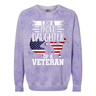 Proud Daughter Veteran Nothing Scares Patriotic Veterans Day Colorblast Crewneck Sweatshirt