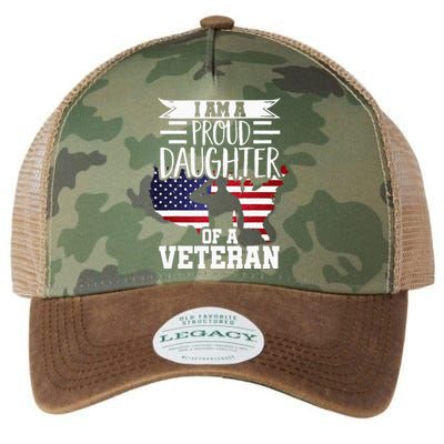 Proud Daughter Veteran Nothing Scares Patriotic Veterans Day Legacy Tie Dye Trucker Hat