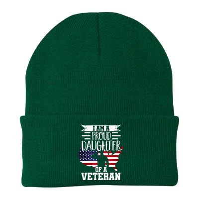 Proud Daughter Veteran Nothing Scares Patriotic Veterans Day Knit Cap Winter Beanie