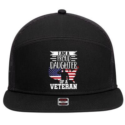 Proud Daughter Veteran Nothing Scares Patriotic Veterans Day 7 Panel Mesh Trucker Snapback Hat