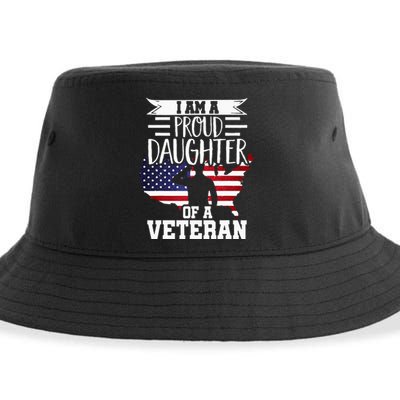 Proud Daughter Veteran Nothing Scares Patriotic Veterans Day Sustainable Bucket Hat