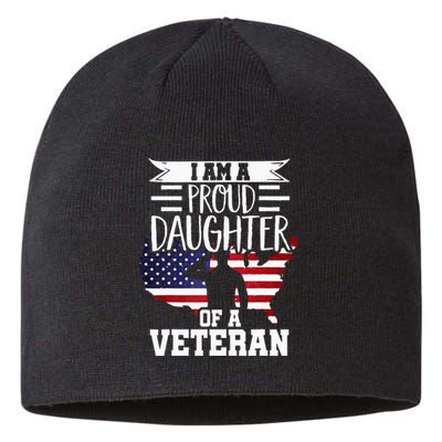 Proud Daughter Veteran Nothing Scares Patriotic Veterans Day Sustainable Beanie