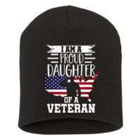 Proud Daughter Veteran Nothing Scares Patriotic Veterans Day Short Acrylic Beanie