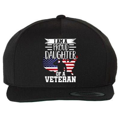 Proud Daughter Veteran Nothing Scares Patriotic Veterans Day Wool Snapback Cap