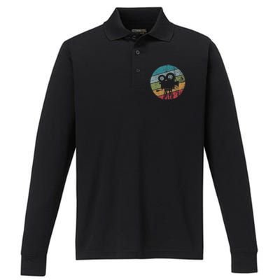 Photographer Director Vintage Camera Retro Photography Performance Long Sleeve Polo