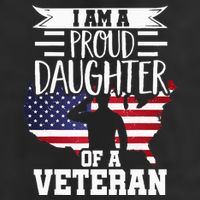Proud Daughter Veteran Nothing Scares Patriotic Veterans Day 7 Panel Mesh Trucker Snapback Hat