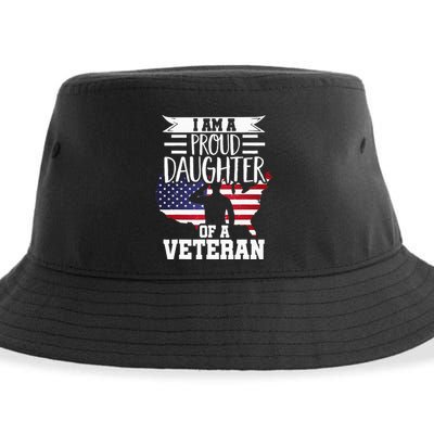 Proud Daughter Veteran Nothing Scares Patriotic Veterans Day Sustainable Bucket Hat