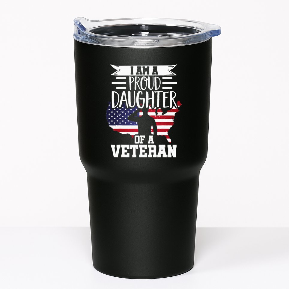 Proud Daughter Veteran Nothing Scares Patriotic Veterans Day Tumbler