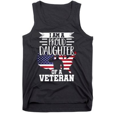 Proud Daughter Veteran Nothing Scares Patriotic Veterans Day Tank Top