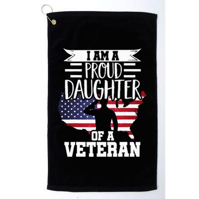 Proud Daughter Veteran Nothing Scares Patriotic Veterans Day Golf Towel