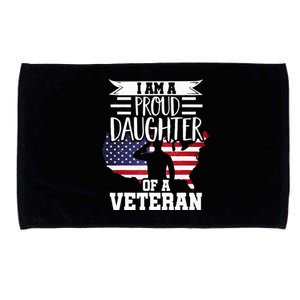 Proud Daughter Veteran Nothing Scares Patriotic Veterans Day Microfiber Hand Towel