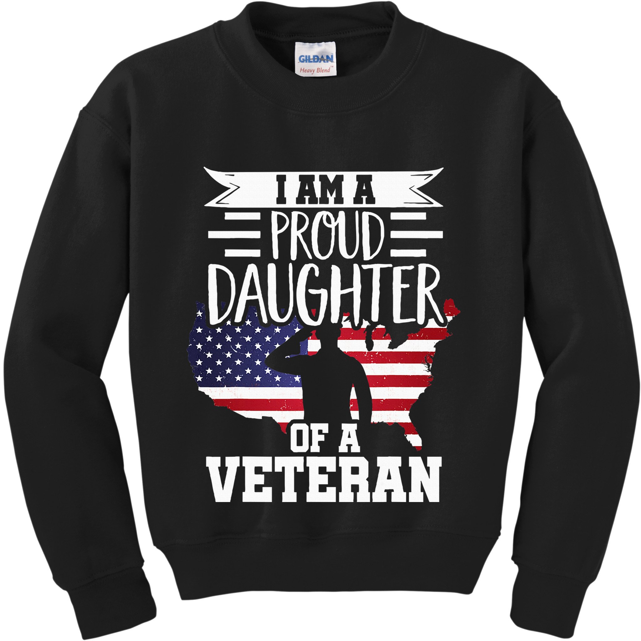 Proud Daughter Veteran Nothing Scares Patriotic Veterans Day Kids Sweatshirt