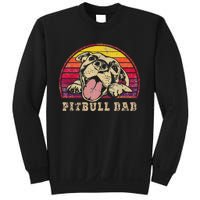 Pitbull Dad Vintage Smiling Pitbull on Sunset Sweatshirt