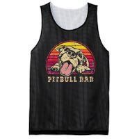 Pitbull Dad Vintage Smiling Pitbull on Sunset Mesh Reversible Basketball Jersey Tank