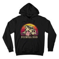 Pitbull Dad Vintage Smiling Pitbull on Sunset Tall Hoodie