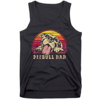 Pitbull Dad Vintage Smiling Pitbull on Sunset Tank Top