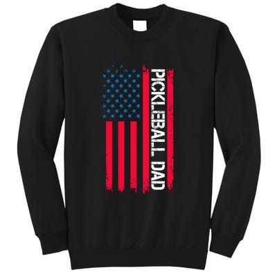 Pickleball Dad Vector USA Grunge Flag Gift For Team Sport Sweatshirt