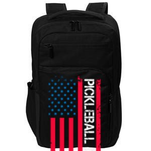 Pickleball Dad Vector USA Grunge Flag Gift For Team Sport Impact Tech Backpack