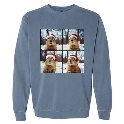 Prairie Dog Winter Christmas Sleep Garment-Dyed Sweatshirt