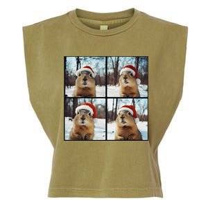 Prairie Dog Winter Christmas Sleep Garment-Dyed Women's Muscle Tee