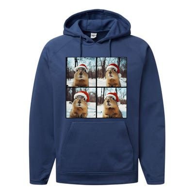 Prairie Dog Winter Christmas Sleep Performance Fleece Hoodie