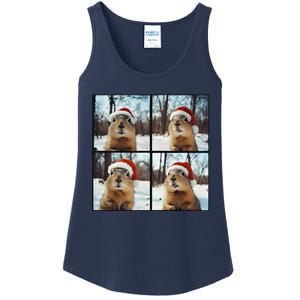 Prairie Dog Winter Christmas Sleep Ladies Essential Tank