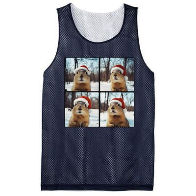 Prairie Dog Winter Christmas Sleep Mesh Reversible Basketball Jersey Tank