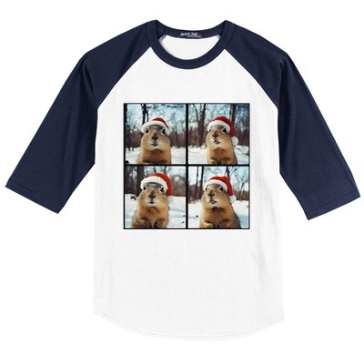 Prairie Dog Winter Christmas Sleep Baseball Sleeve Shirt