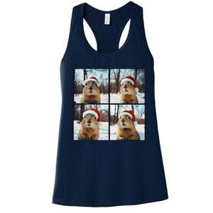 Prairie Dog Winter Christmas Sleep Women's Racerback Tank