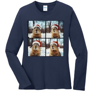 Prairie Dog Winter Christmas Sleep Ladies Long Sleeve Shirt