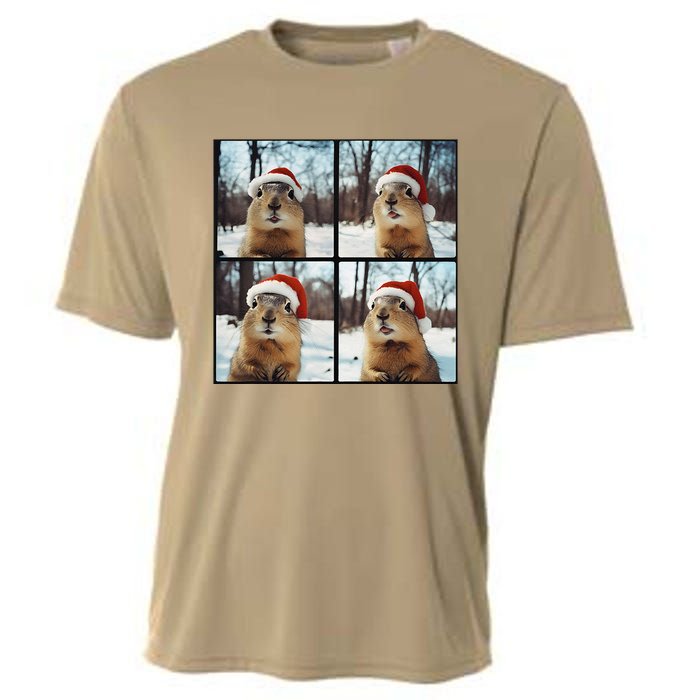 Prairie Dog Winter Christmas Sleep Cooling Performance Crew T-Shirt