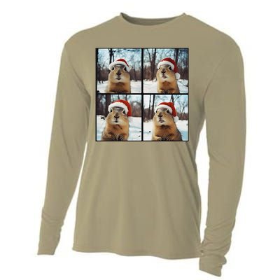 Prairie Dog Winter Christmas Sleep Cooling Performance Long Sleeve Crew