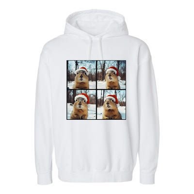 Prairie Dog Winter Christmas Sleep Garment-Dyed Fleece Hoodie