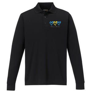 Pretty Down With Love World Down Syndrome Awareness Day Performance Long Sleeve Polo