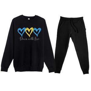 Pretty Down With Love World Down Syndrome Awareness Day Premium Crewneck Sweatsuit Set