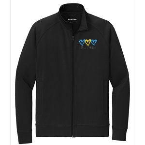 Pretty Down With Love World Down Syndrome Awareness Day Stretch Full-Zip Cadet Jacket