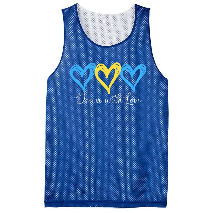 Pretty Down With Love World Down Syndrome Awareness Day Mesh Reversible Basketball Jersey Tank