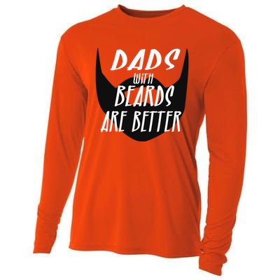 Proud Daddy With Beards Are Better Wesome Dad Ever Cute Gift Cooling Performance Long Sleeve Crew