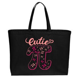 Pi Day Women Math Teacher Cutie Pi Cotton Canvas Jumbo Tote