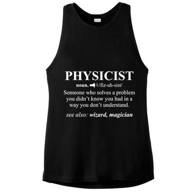 Physicist Definition Wizard Scientist Physics Tshirt Funny Ladies PosiCharge Tri-Blend Wicking Tank