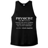 Physicist Definition Wizard Scientist Physics Tshirt Funny Ladies PosiCharge Tri-Blend Wicking Tank