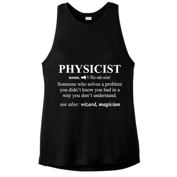 Physicist Definition Wizard Scientist Physics Tshirt Funny Ladies PosiCharge Tri-Blend Wicking Tank