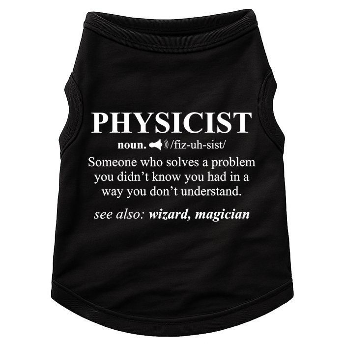 Physicist Definition Wizard Scientist Physics Tshirt Funny Doggie Tank